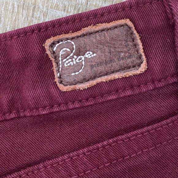 Y2K Paige Peg Skinny Slim Jeans Women’s 28 Burgundy Maroon Swiftie Academia Vamp - Picture 14 of 14